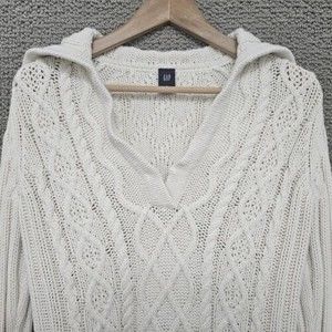 GAP Women's Cream White High Neck Knit Sweater Size S
